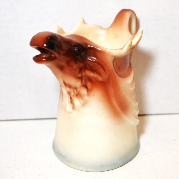 Vintage Czech Porcelain Moose Head Creamer Dining Serveware Kitchen Decor - Picture 1 of 6